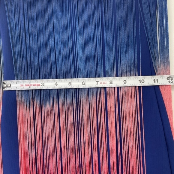 COPY - Royal Blue Mini Dress with Pink Ombré by Rare London US Size 2 xs - Picture 6 of 10